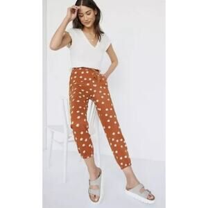 Anthropologie DAILY PRACTICE Tasseled Joggers Pants Tassels Polka Dot Medium